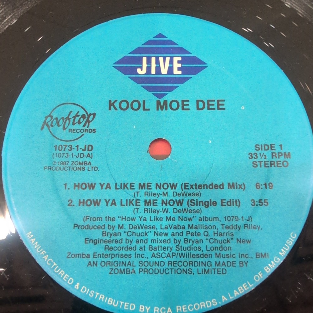 Kool Moe Dee How Ya Like Me Now 12 Vinyl Single 1987 Jive Rooftop 1073-1-JD VG - Picture 4 of 6
